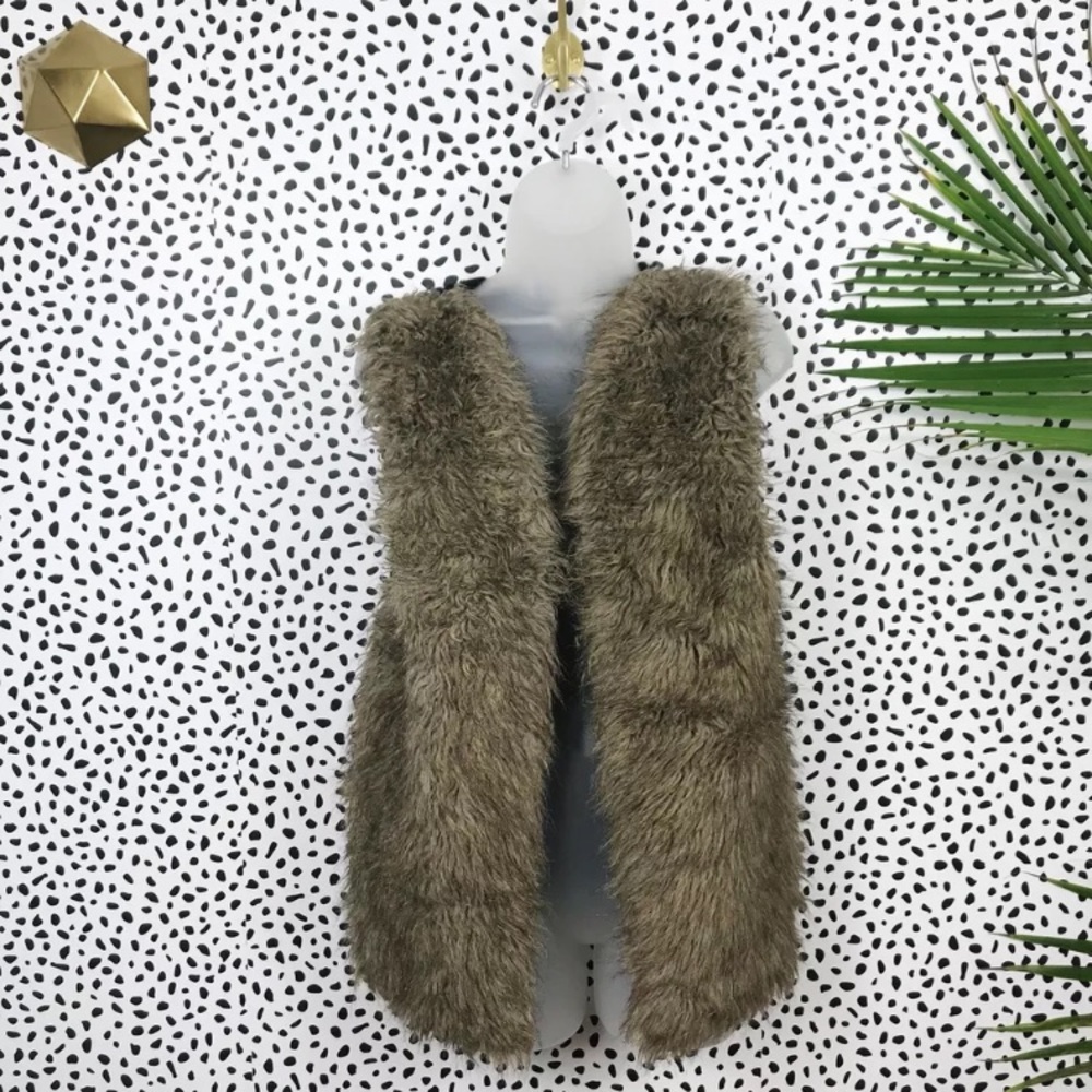 Cato Faux Fur Sweater brown black vest